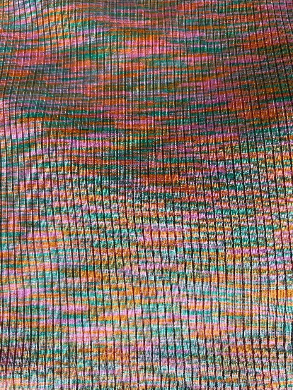 Multicolor Ribbed Halter Crop Top - Picture 3 of 4